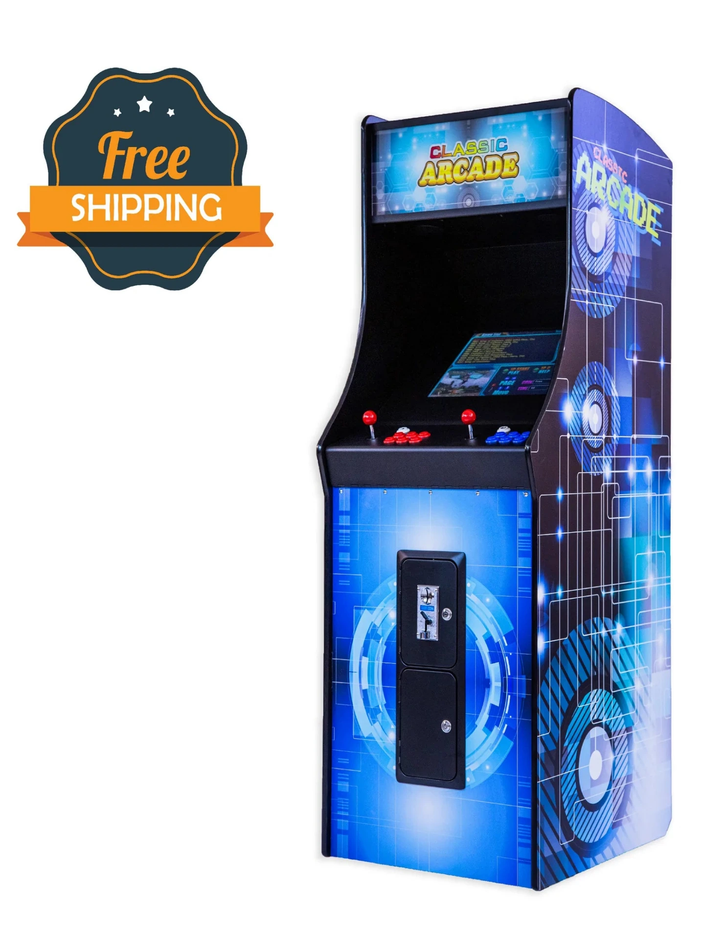Full-Sized Upright Arcade Game with 60 Classic Games
