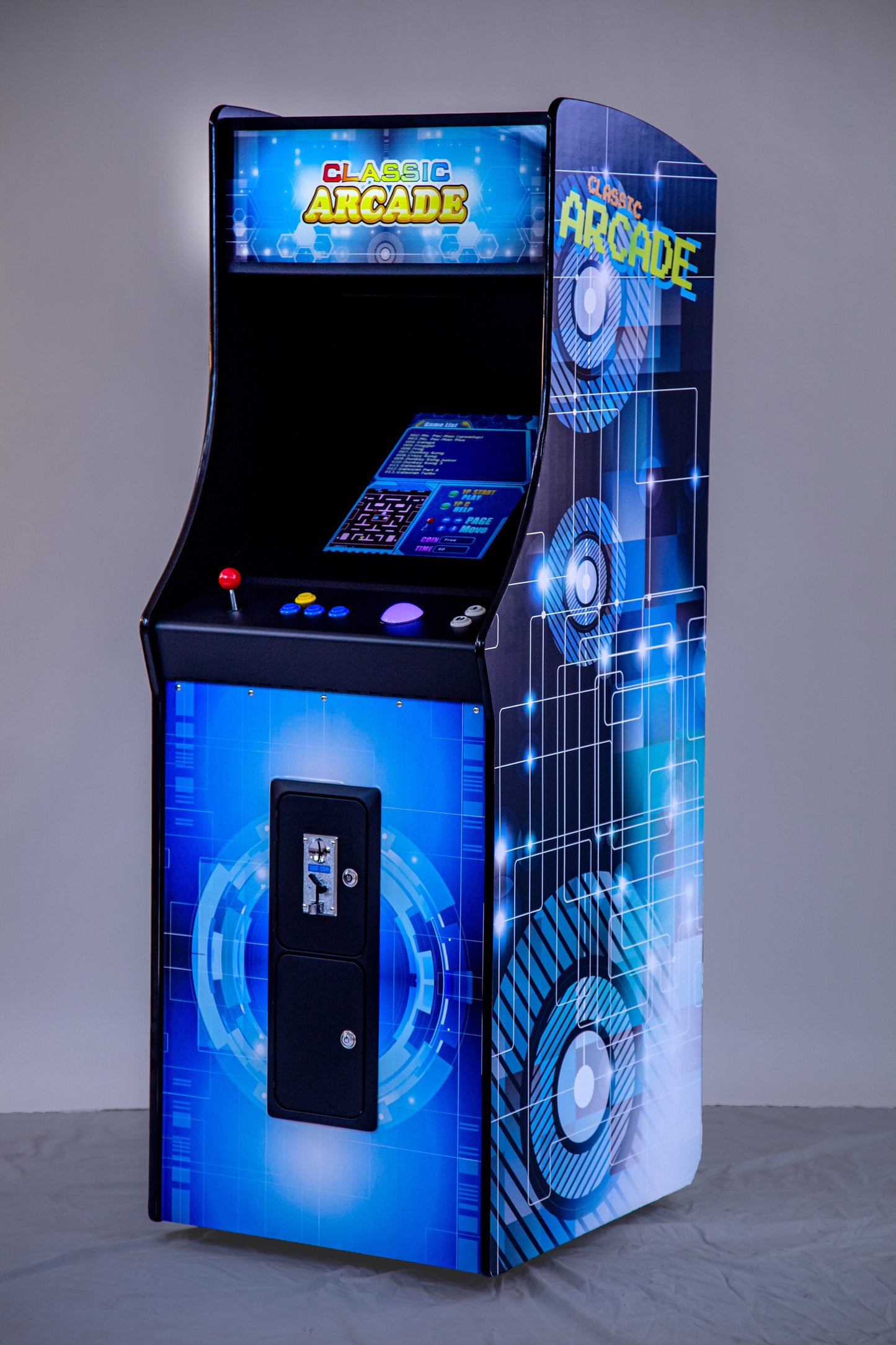 Full-Sized Upright Arcade Game with 60 Classic Games with Trackball