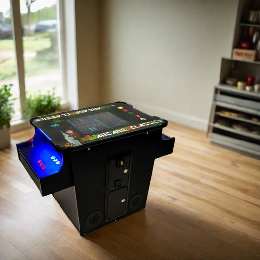 A cocktail arcade machine for home from Game Room City’s collection. 