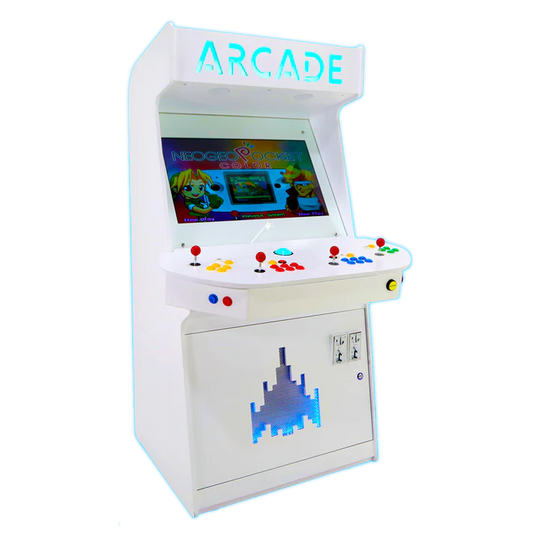 Full-sized four player upright arcade game with white gloss finish (7,000+ games)