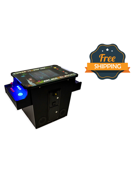 Full-sized Cocktail Table Arcade Game with 60 Classic Games with Trackball