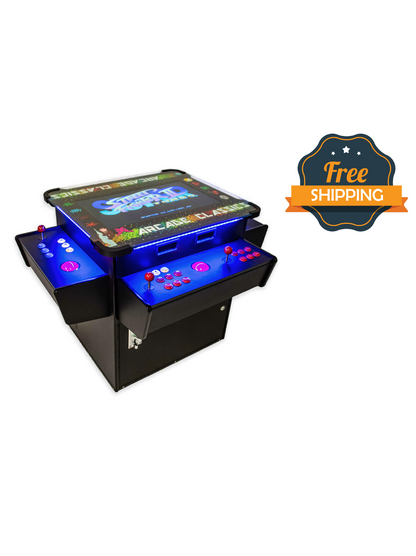 Full-sized, 3 Sided, Cocktail Table Arcade Game With 3,016 Classic, Golden Age, and Retro Games with Trackball