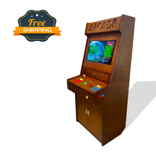 Load image into Gallery viewer, Full-sized two player upright arcade game with wood grain finish (7,000+ games)
