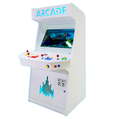 Full-sized four player upright arcade game with white gloss finish (7,000+ games)