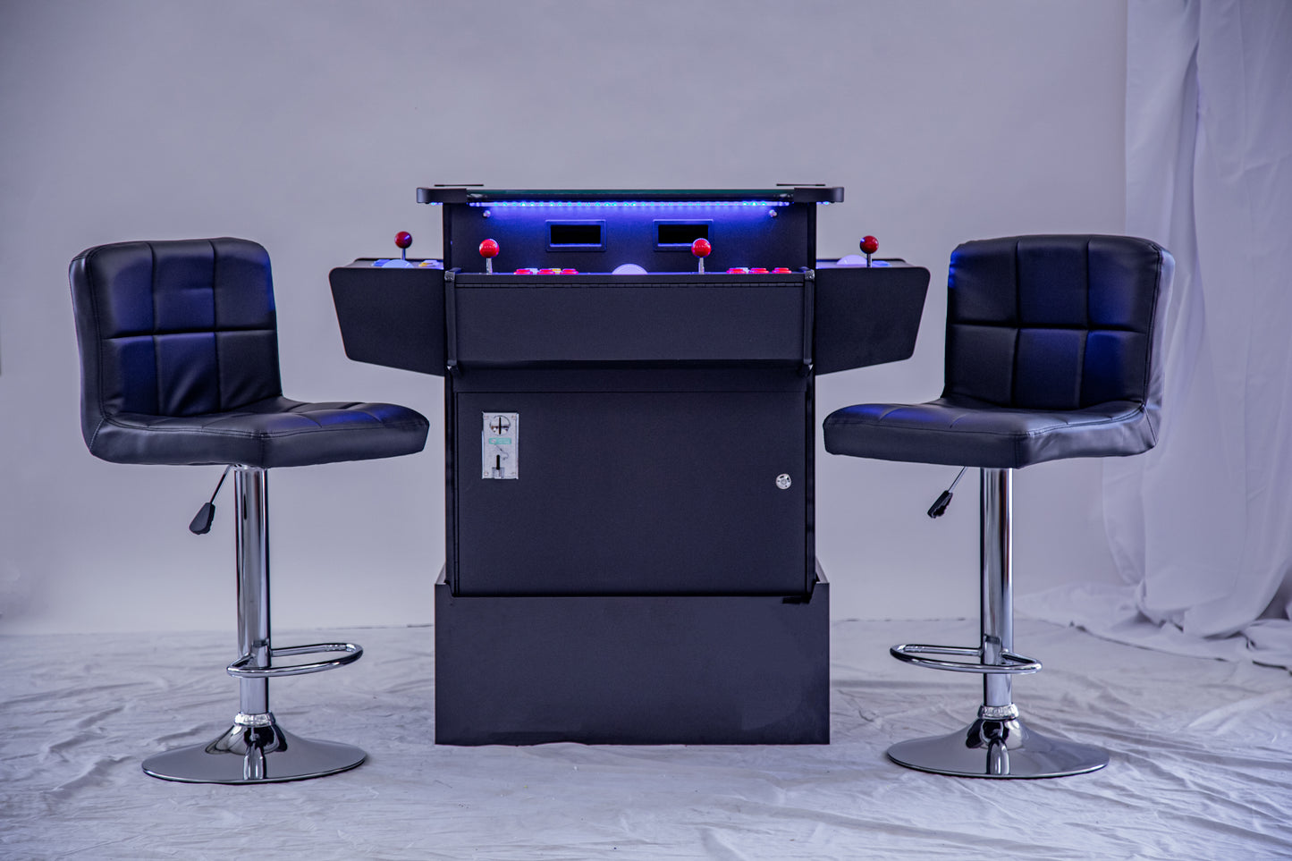 Full-sized, Three Sided, Cocktail Table Arcade Game With 3,016 Classic, Golden Age, Midway Games, and Trackball