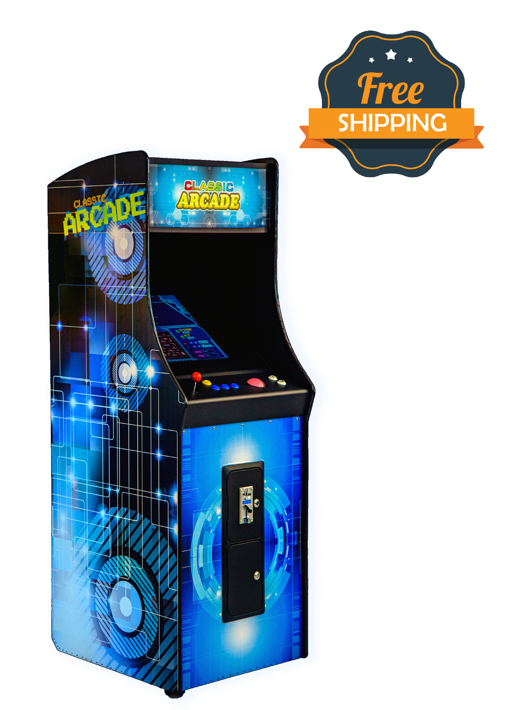 Full-Sized Upright Arcade Game with 456 Classic, Golden Age Games, and Trackball