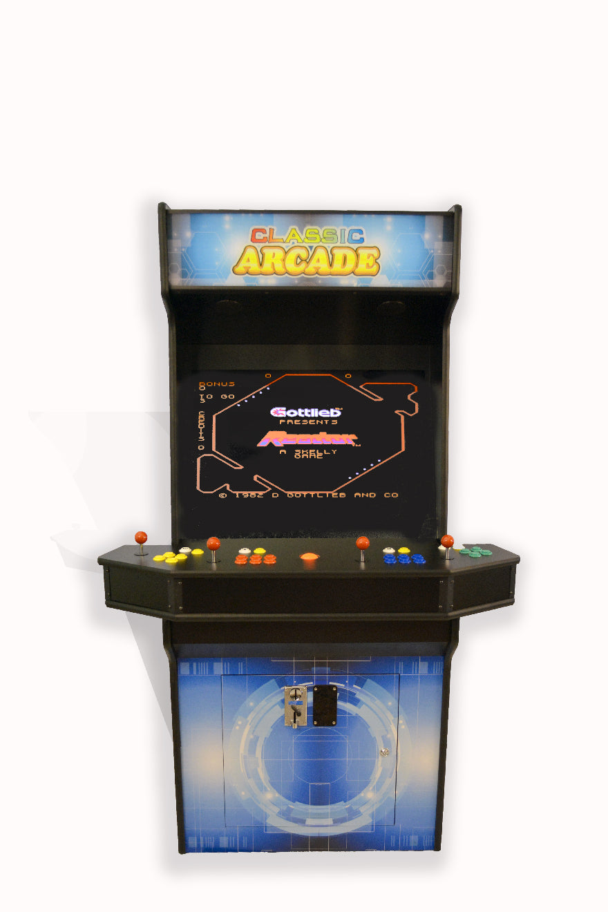 Full-Sized Four Player Upright Arcade Game With Trackball with 3,000 Games