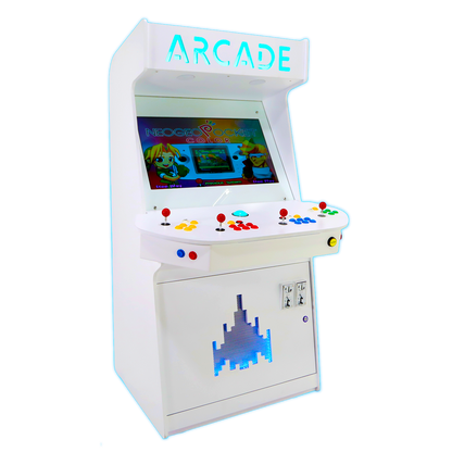 Full-sized four player upright arcade game with white gloss finish (7,000+ games)