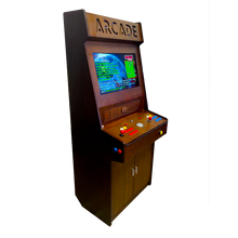 Load image into Gallery viewer, Full-sized two player upright arcade game with wood grain finish (7,000+ games)
